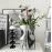 Light luxury and high-end electroplated silver ceramic vase decorations, flower arrangement, living room, dining table, home decoration, creative flower set