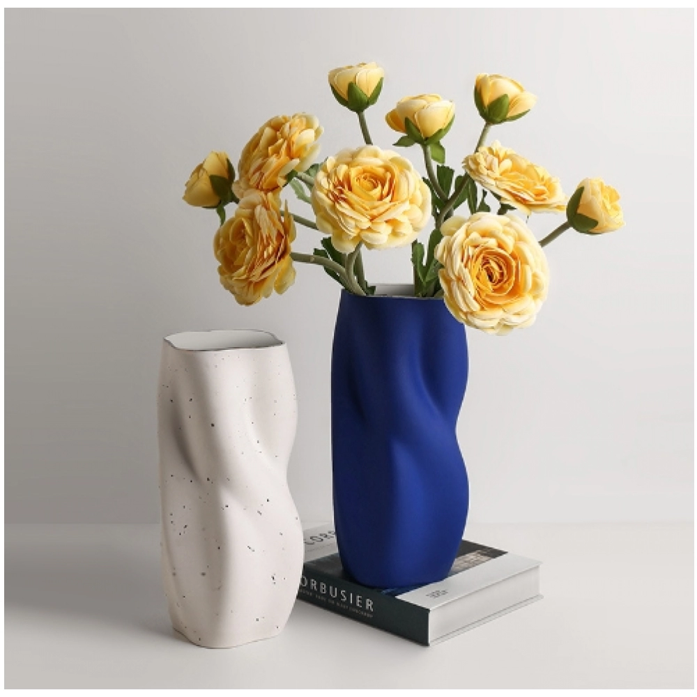 Morandi twisted flower vase with a sense of luxury, interior decoration, creative home model room decoration, vase