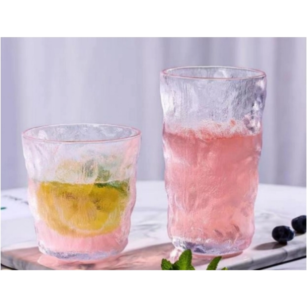 Internet famous glass cup Instagram style summer personalized glacier pattern creative water cup Japanese hammer pattern whiskey glass