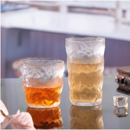 Internet famous glass cup Instagram style summer personalized glacier pattern creative water cup Japanese hammer pattern whiskey glass