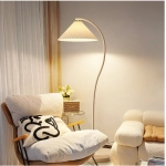 Floor lamp French retro cream living room bedroom vertical Japanese pleated atmosphere lamp