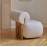 European solid wood sofa chair modern light luxury cream style living room lazy lamb plush hippo chair single person leisure chair